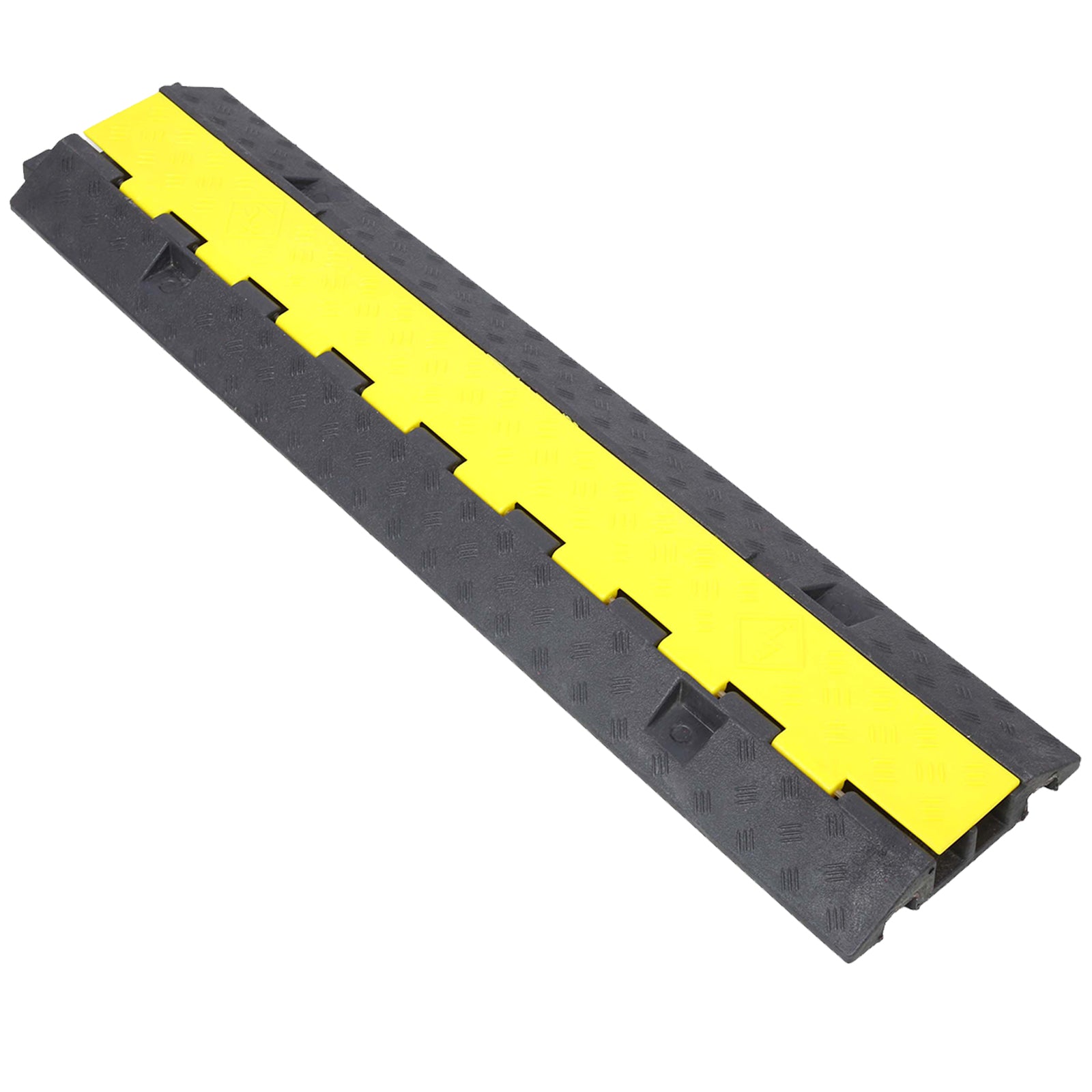 Cable Protector Ramp, 2 Channels Speed Bump Hump, Rubber Modular Speed Bump Rated 5500 LBS Load Capacity, Protective Wire Cord Ramp Driveway Rubber Traffic Speed Bumps Cable Protector,5 Packs image 3