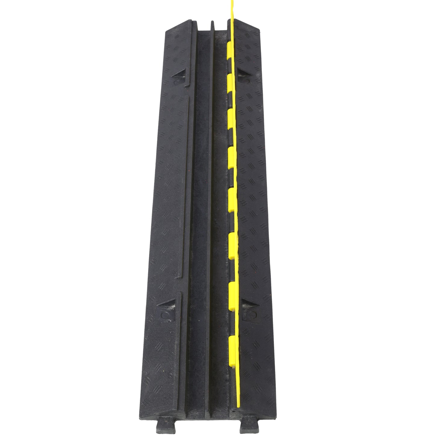 Cable Protector Ramp, 2 Channels Speed Bump Hump, Rubber Modular Speed Bump Rated 5500 LBS Load Capacity, Protective Wire Cord Ramp Driveway Rubber Traffic Speed Bumps Cable Protector,5 Packs image 5