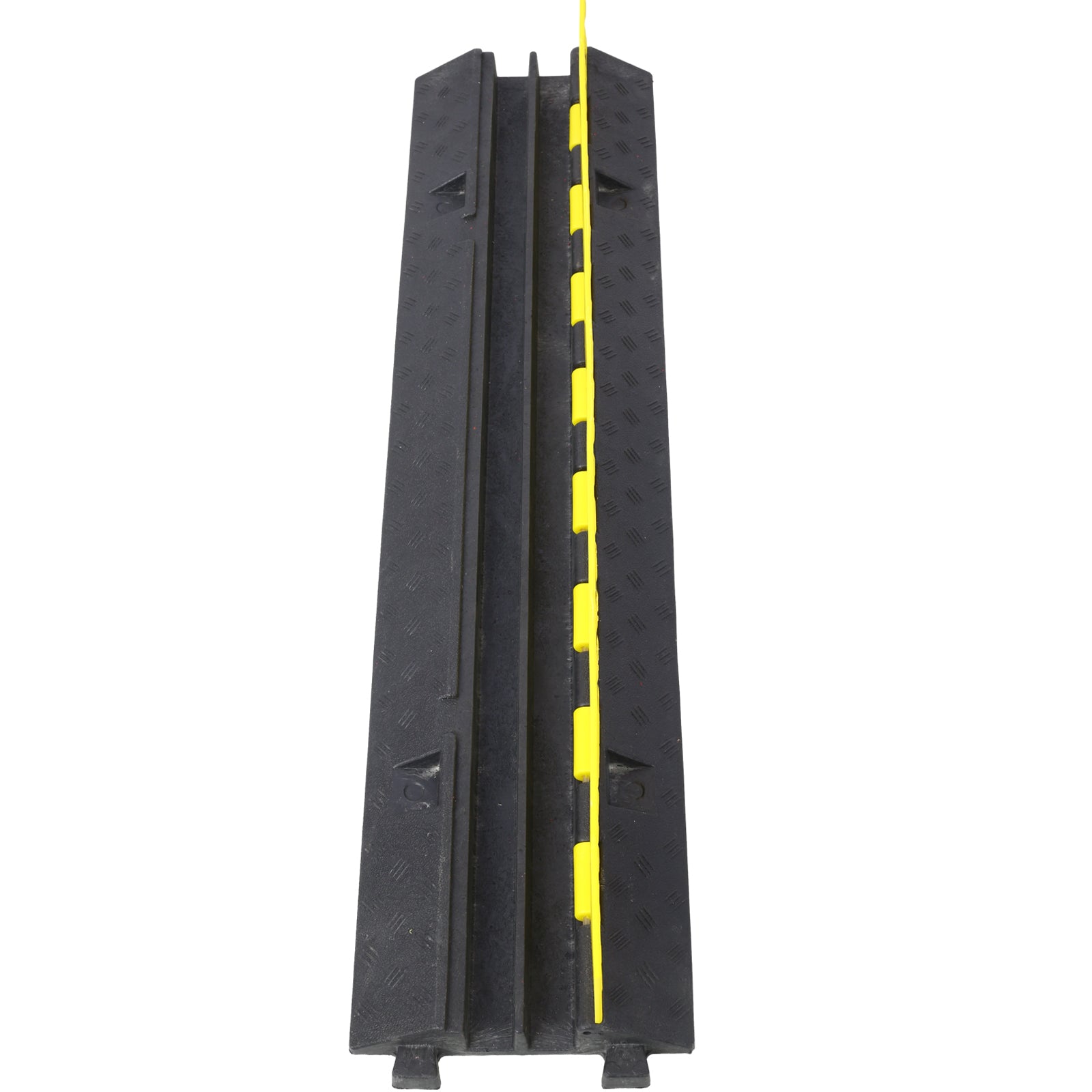 Cable Protector Ramp, 2 Channels Speed Bump Hump, Rubber Modular Speed Bump Rated 5500 LBS Load Capacity, Protective Wire Cord Ramp Driveway Rubber Traffic Speed Bumps Cable Protector,5 Packs image 5