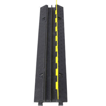 Cable Protector Ramp, 2 Channels Speed Bump Hump, Rubber Modular Speed Bump Rated 5500 LBS Load Capacity, Protective Wire Cord Ramp Driveway Rubber Traffic Speed Bumps Cable Protector,5 Packs image 5
