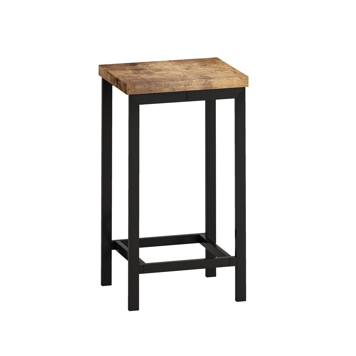 Modern Design Kitchen Dining Table, Pub Table, Long Dining Table Set with 3 Stools, Convenient Hanging Stool Design, Natural+Black,(Same SKU:W757P146463) image 7