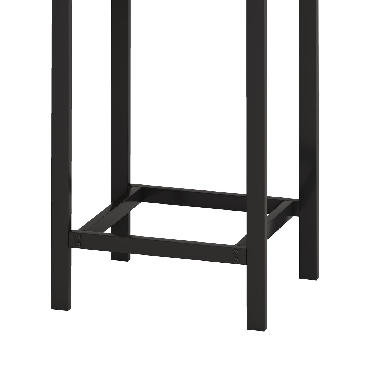 Modern Design Kitchen Dining Table, Pub Table, Long Dining Table Set with 3 Stools, Convenient Hanging Stool Design, Natural+Black,(Same SKU:W757P146463) image 12