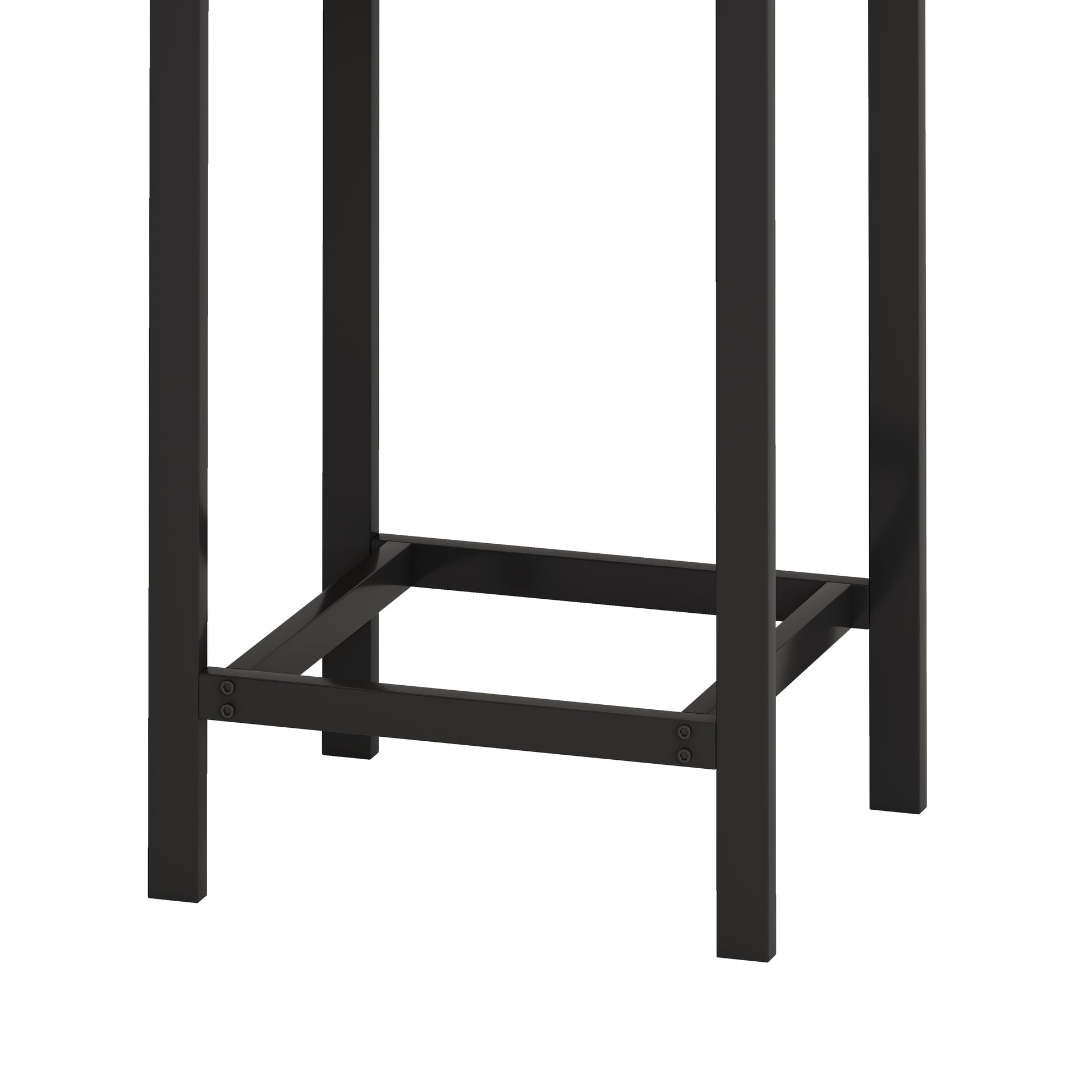 Modern Design Kitchen Dining Table, Pub Table, Long Dining Table Set with 3 Stools, Convenient Hanging Stool Design, Natural+Black,(Same SKU:W757P146463) image 12