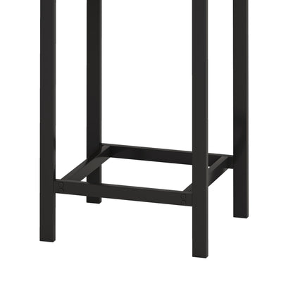 Modern Design Kitchen Dining Table, Pub Table, Long Dining Table Set with 3 Stools, Convenient Hanging Stool Design, Natural+Black,(Same SKU:W757P146463) image 12