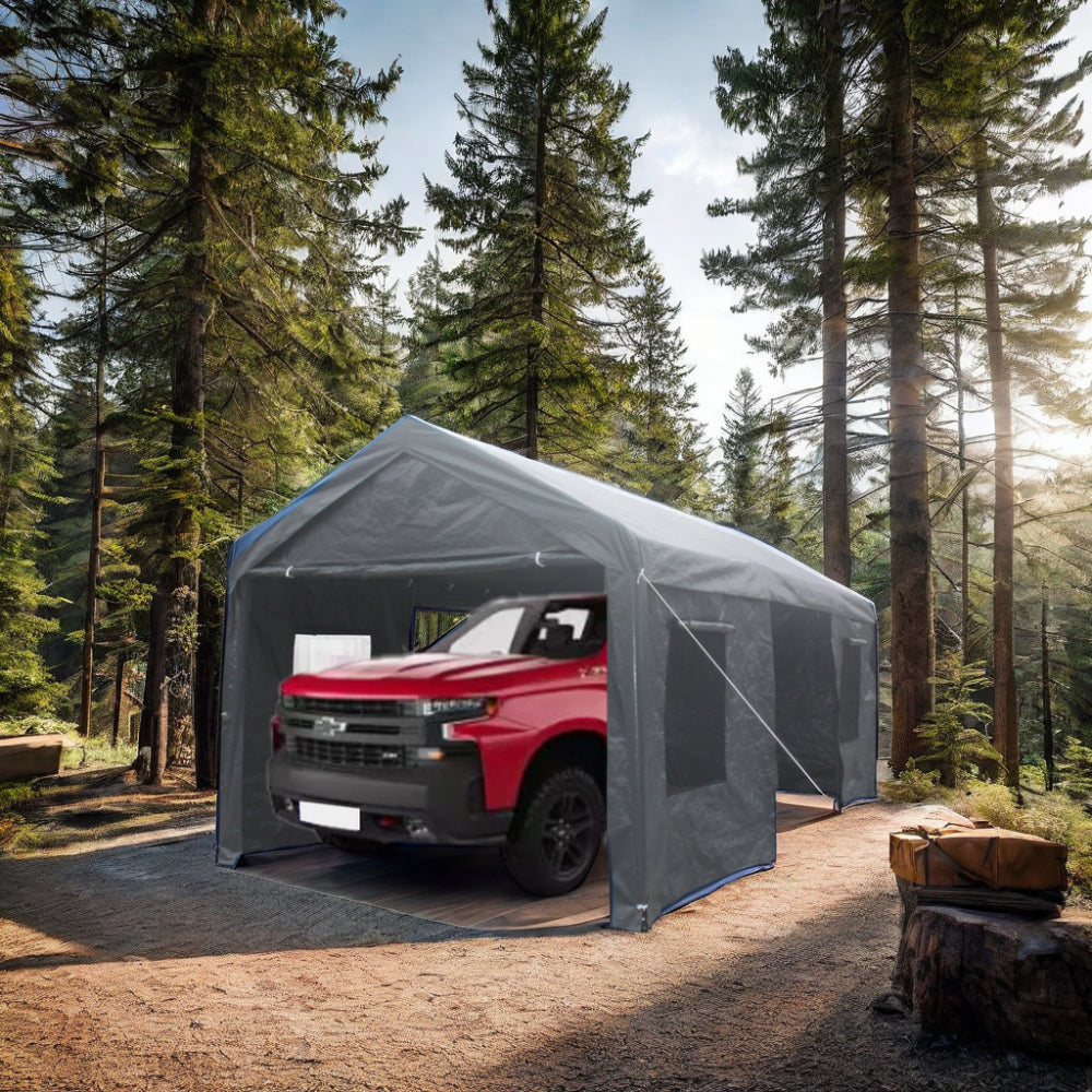 12x20 feet party tent heavy duty outdoor portable garage ventilated canopy carports car shelter image 2