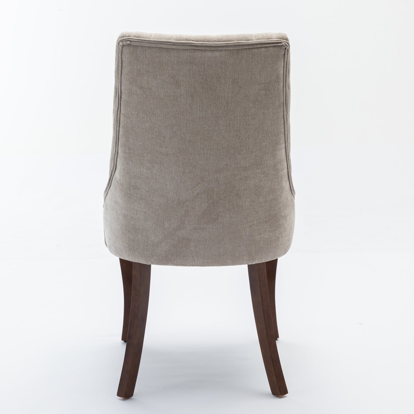 Rayon Cloth Flocking Linen Dining Chairs Channel Kitchen Dinner Chair Comfy Fabric Upholstered Accent Chair for Dining Room with Curved Solid Wood Legs,Set of 2 (Beige), SW1847BG image 7