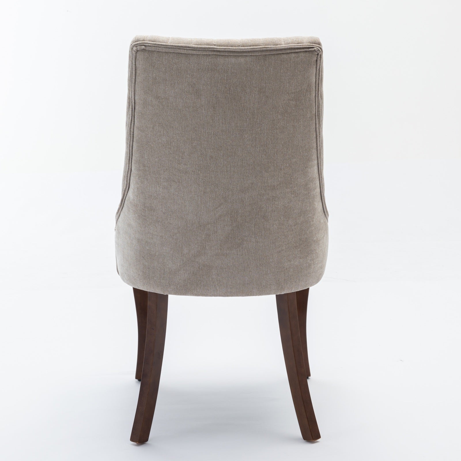 Rayon Cloth Flocking Linen Dining Chairs Channel Kitchen Dinner Chair Comfy Fabric Upholstered Accent Chair for Dining Room with Curved Solid Wood Legs,Set of 2 (Beige), SW1847BG image 7