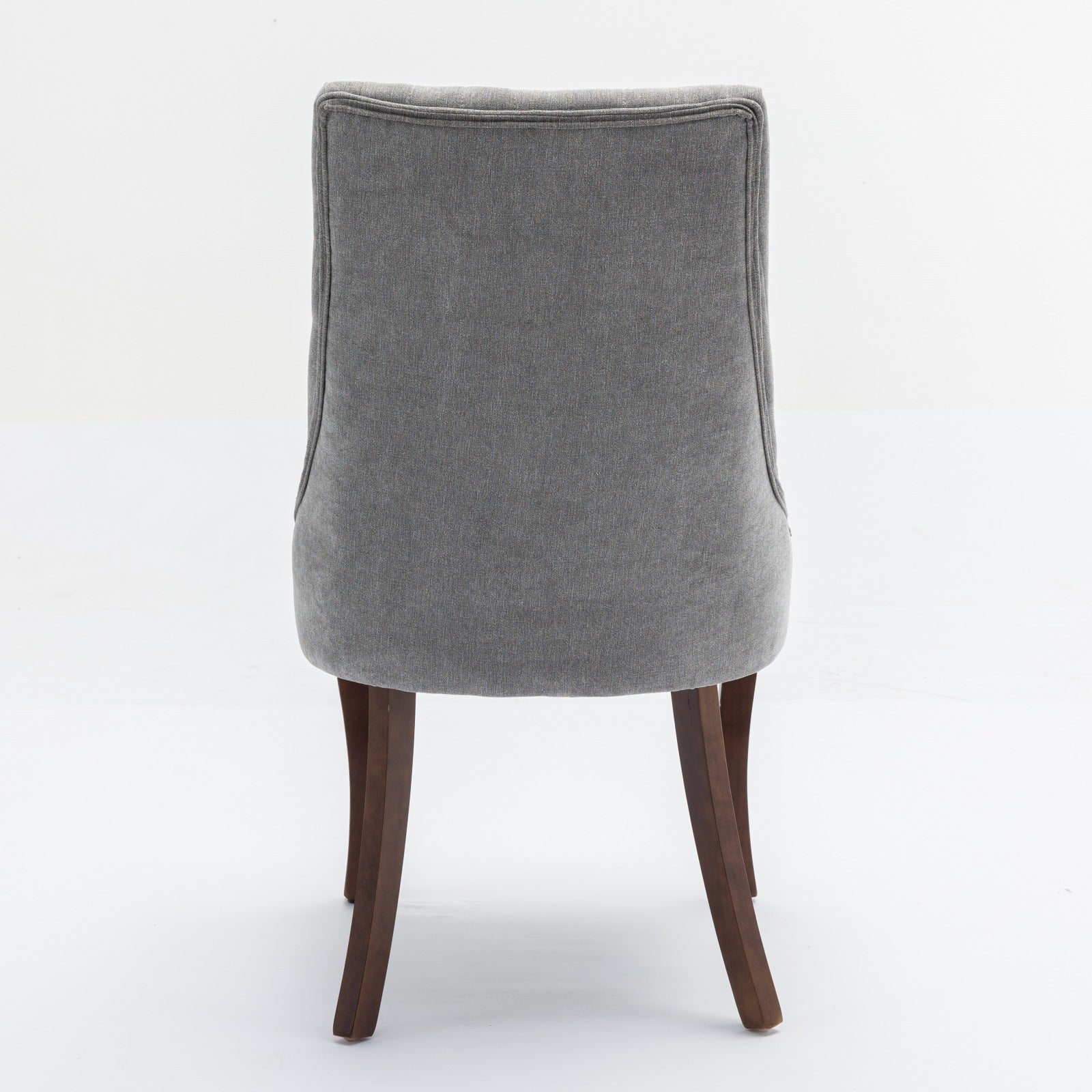 Rayon Cloth Flocking Linen Dining Chairs Channel Kitchen Dinner Chair Comfy Fabric Upholstered Accent Chair for Dining Room with Curved Solid Wood Legs,Set of 2 (Gray), SW1847GY image 7