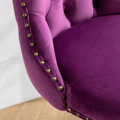 Swivel Velvet Barstools Adjusatble Seat Height from 25-33 Inch,17.7inch base, Modern Upholstered Bar Stools with Backs Comfortable Tufted for Home Pub and Kitchen Island,Purple,Set of 2,SW1812PP image 10