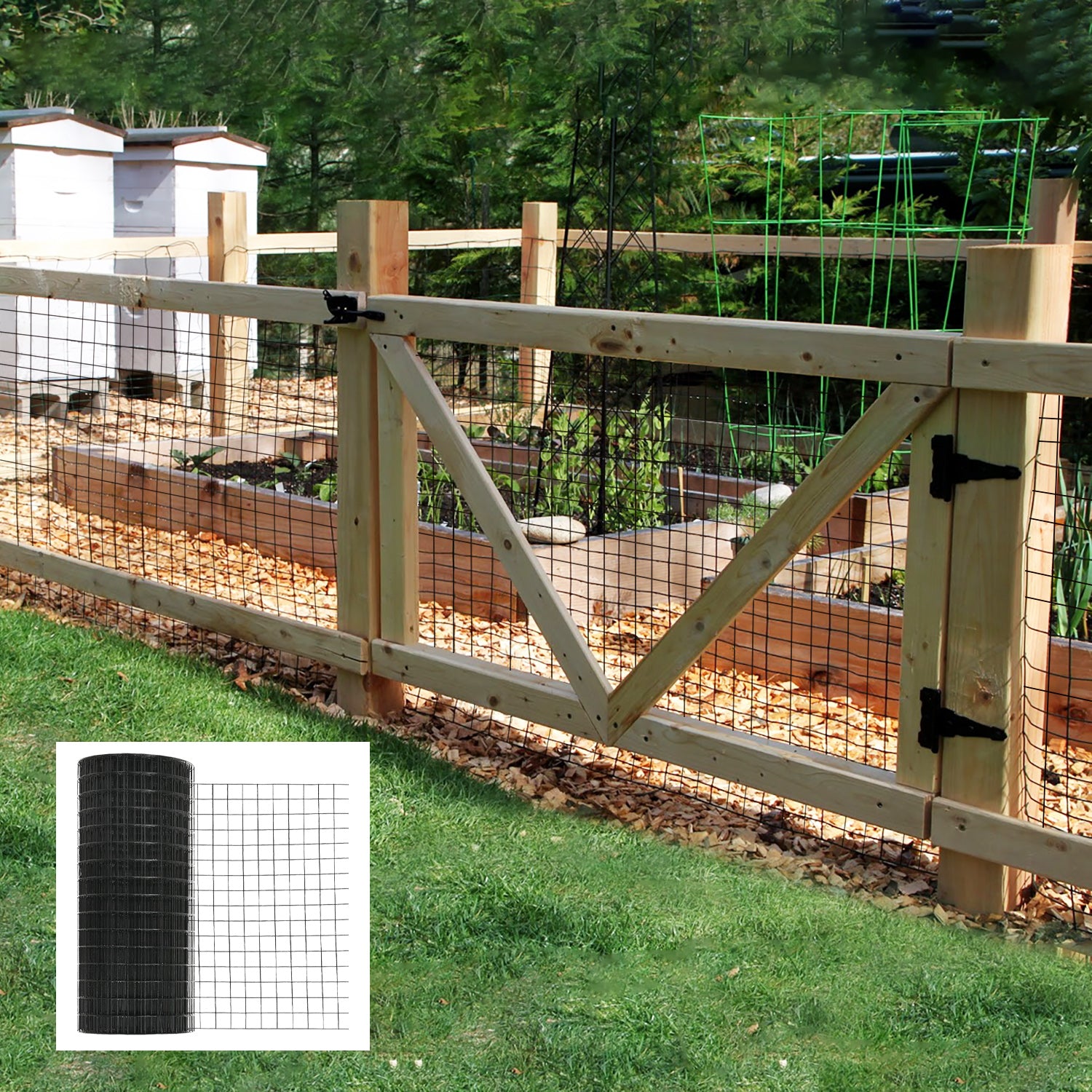 36 inch×100 ft Black Vinyl Coated Hardware Cloth, 21 Gauge 1/4 inch Black PVC Hardware Cloth, Black Welded Wire Fence Supports Poultry-Netting Cage-Home Improvement and Chicken Coop image 7