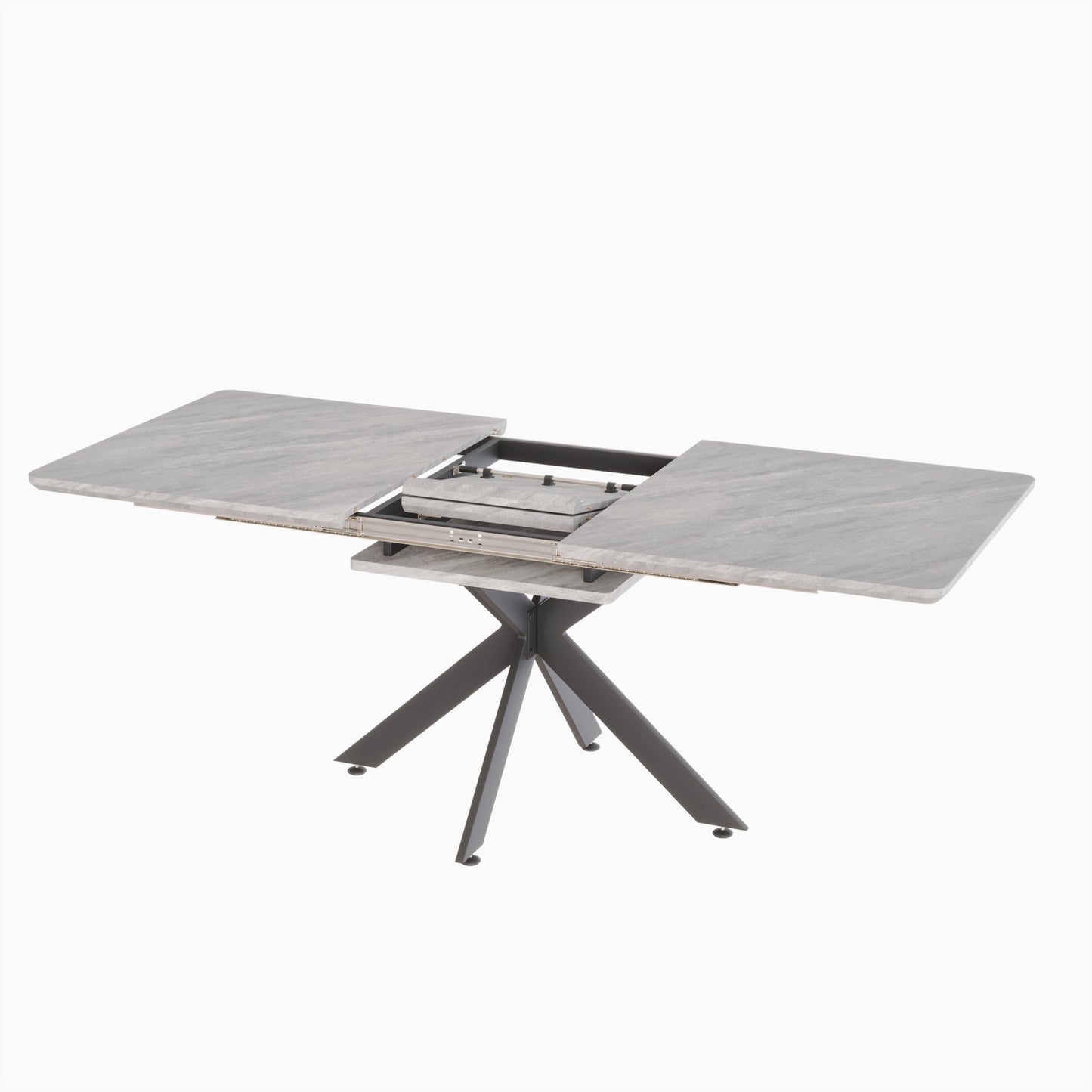 62.4" extendable 78.15" dining Table Set for 6-8 Person for Dining Room,C-shaped Tube Soft padded armless dining chair and Very large Dining Room Table Kitchen Table Chair Set with metal Legs image 9