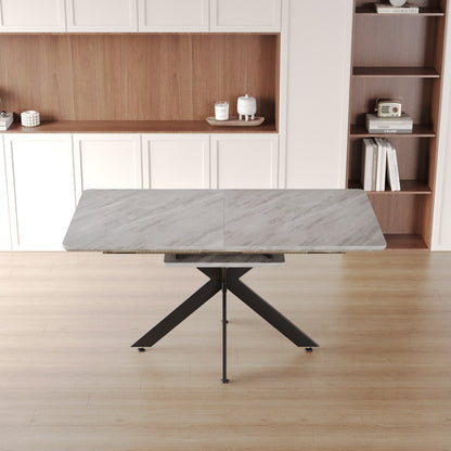 62.4" extendable 78.15" dining Table Set for 6-8 Person for Dining Room,C-shaped Tube Soft padded armless dining chair and Very large Dining Room Table Kitchen Table Chair Set with metal Legs image 5