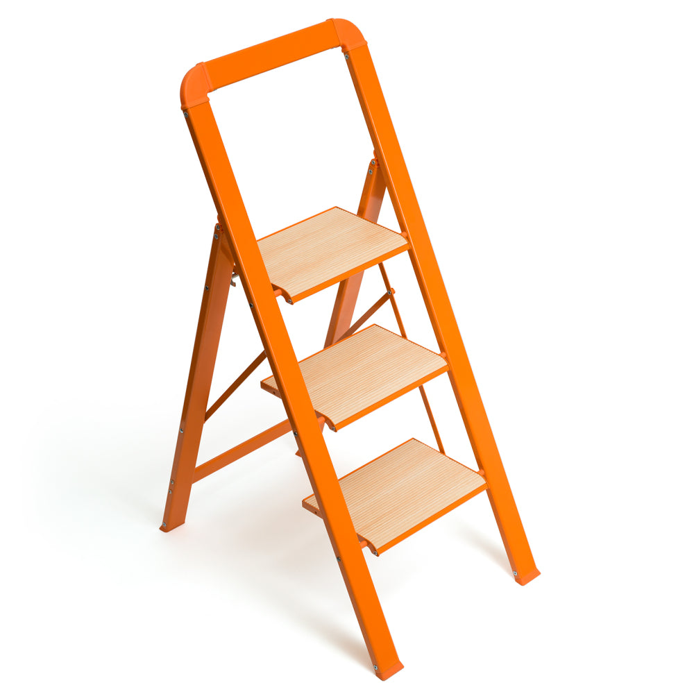 3 Step Folding Step Stool - Lightweight Aluminium Ladder with 580 lbs Capacity