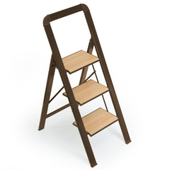3 Step Folding Step Stool - Lightweight Aluminium Ladder with 580 lbs Capacity