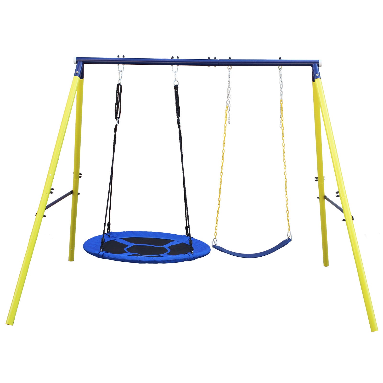 2 in 1 Swing Set With Hammock Swing, Belt Swing for Backyard image 2
