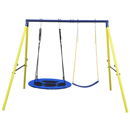 2 in 1 Swing Set With Hammock Swing, Belt Swing for Backyard image 2