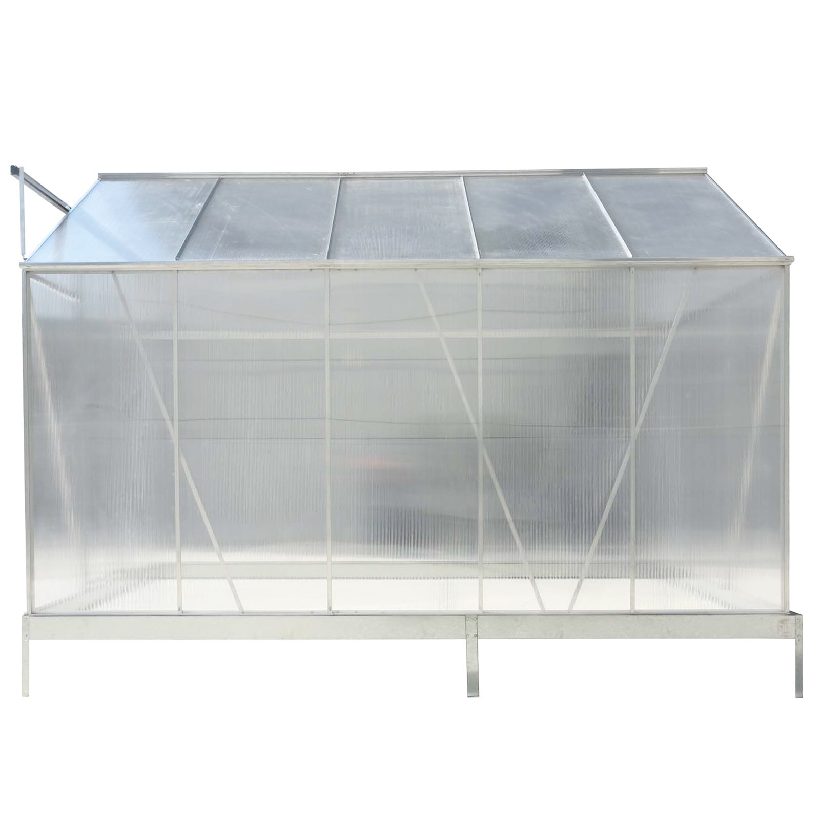 6.3'*10.2'*7' Polycarbonate Greenhouse, Heavy Duty Outdoor Aluminum Walk-in Green House Kit with Rain Gutter, Vent and Door for Backyard Garden, color aluminium image 9