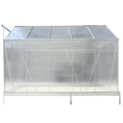 6.3'*10.2'*7' Polycarbonate Greenhouse, Heavy Duty Outdoor Aluminum Walk-in Green House Kit with Rain Gutter, Vent and Door for Backyard Garden, color aluminium image 9