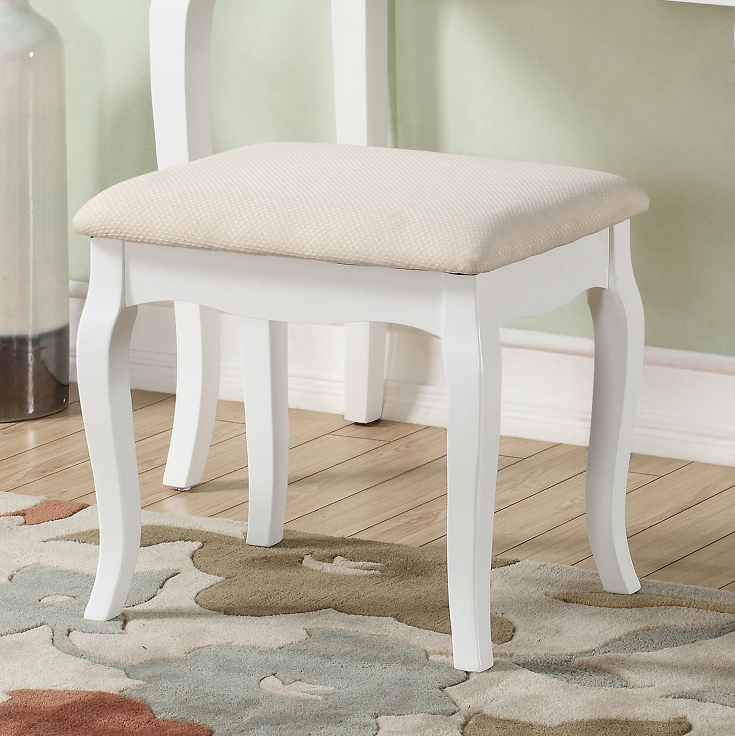 Ashley Wood Make-Up Vanity Table and Stool Set, White image 4