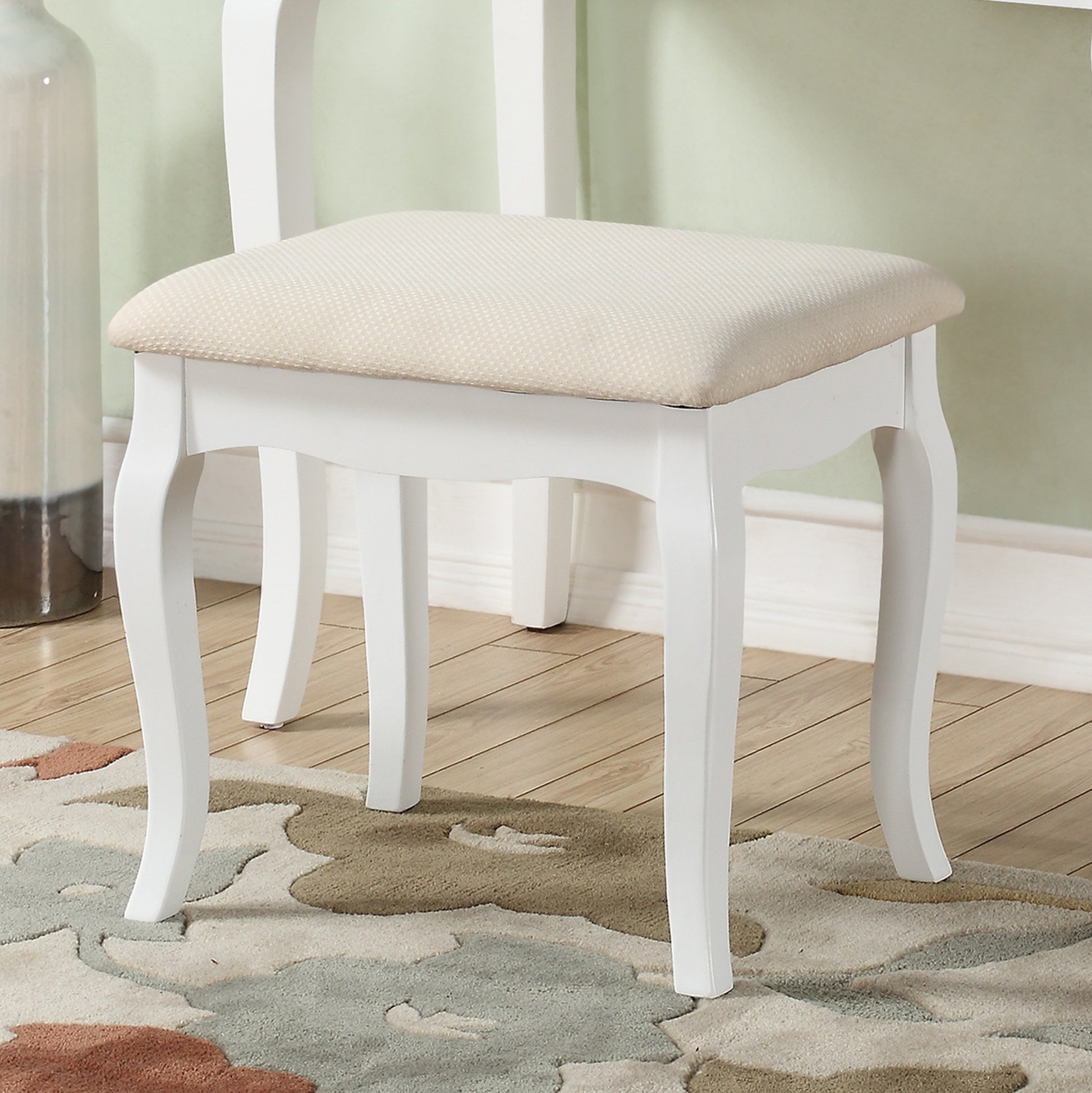 Ashley Wood Make-Up Vanity Table and Stool Set, White image 4