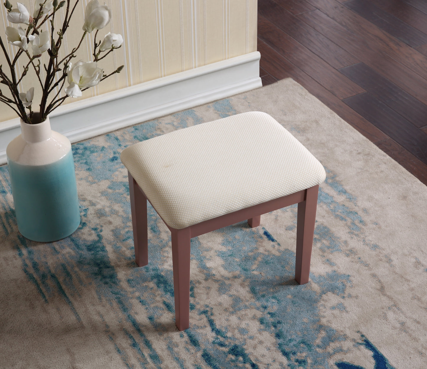 Moniys Wood Moniya Makeup Vanity Table and Stool Set, Rose Gold image 4
