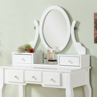 Ashley Wood Make-Up Vanity Table and Stool Set, White image 3