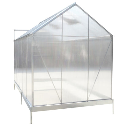 6.3'*10.2'*7' Polycarbonate Greenhouse, Heavy Duty Outdoor Aluminum Walk-in Green House Kit with Rain Gutter, Vent and Door for Backyard Garden, color aluminium image 3