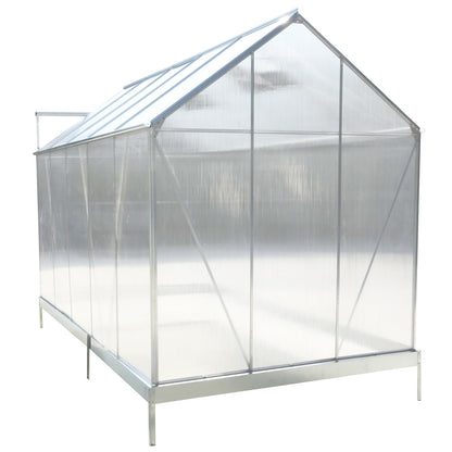 6.3'*10.2'*7' Polycarbonate Greenhouse, Heavy Duty Outdoor Aluminum Walk-in Green House Kit with Rain Gutter, Vent and Door for Backyard Garden, color aluminium image 5