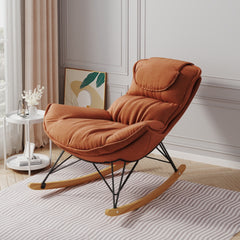 Leisure sofa single rocking chair, light luxury sofa chair, balcony leisure area single chair, comfortable and breathable,detachable and washable seat cushion (Color: Beige)