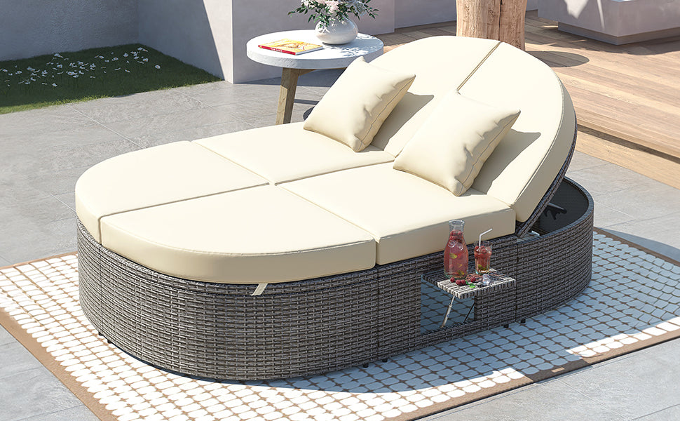 TOPMAX Outdoor Daybed Cushions and Pillows - Removable Covers