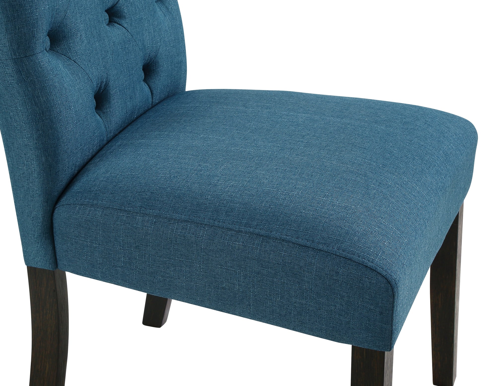 Leviton Solid Wood Tufted Asons Dining Chair, Set of 2, Blue image 2