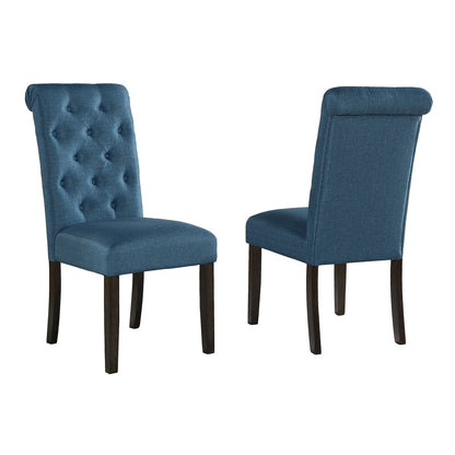 Leviton Solid Wood Tufted Asons Dining Chair, Set of 2, Blue image 4