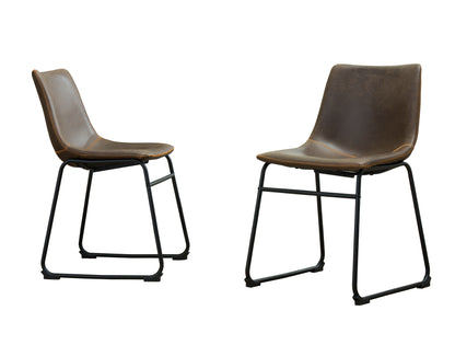 Lotusville Vintage PU Leather Dining Chairs, Set of 2, Antique Brown image 11