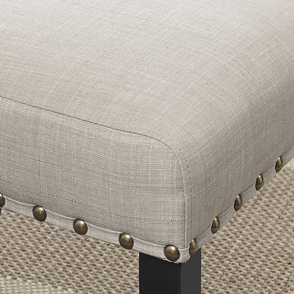 Biony Fabric Dining Chairs with Nailhead Trim, Set of 2, Tan image 4
