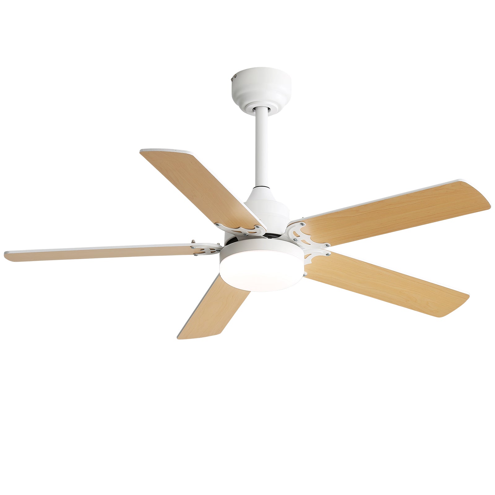 (Same as W882P164332) 42 Inch Modern Ceiling Fan With LED Light 5 Blades Remote Control Reversible DC Motor White image 1