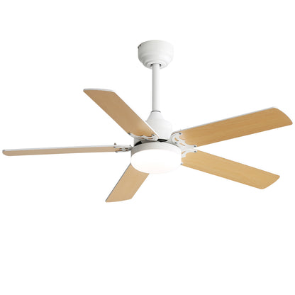 (Same as W882P164332) 42 Inch Modern Ceiling Fan With LED Light 5 Blades Remote Control Reversible DC Motor White image 1