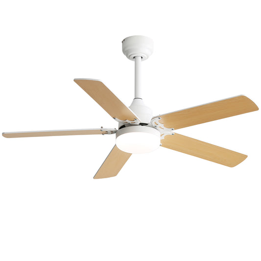 42 inch modern ceiling fan with LED light white front view