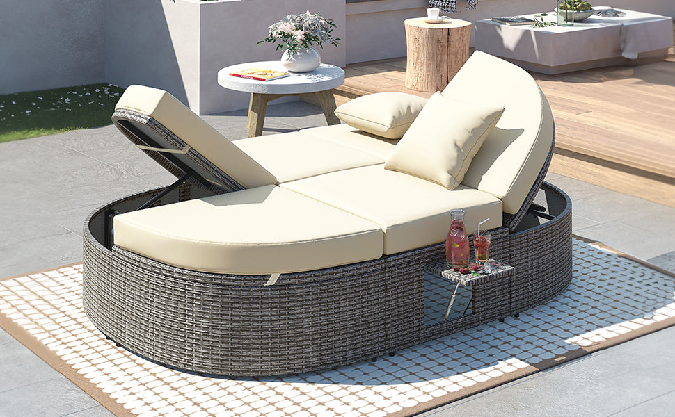 TOPMAX 2-Person Sun Bed with Adjustable Backrests - Close Up