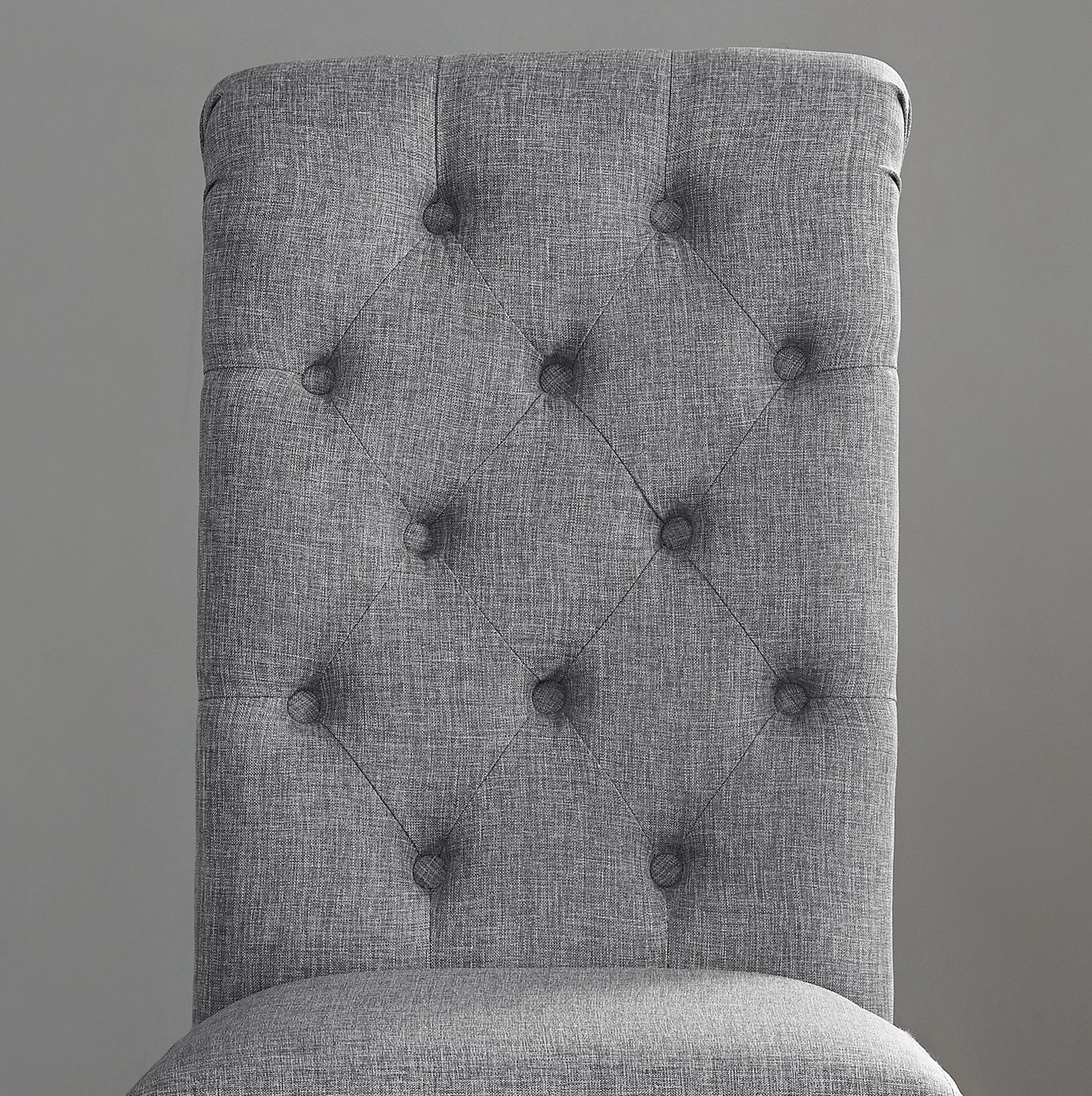 Leviton Solid Wood Tufted Asons Dining Chair, Set of 2, Grey image 3