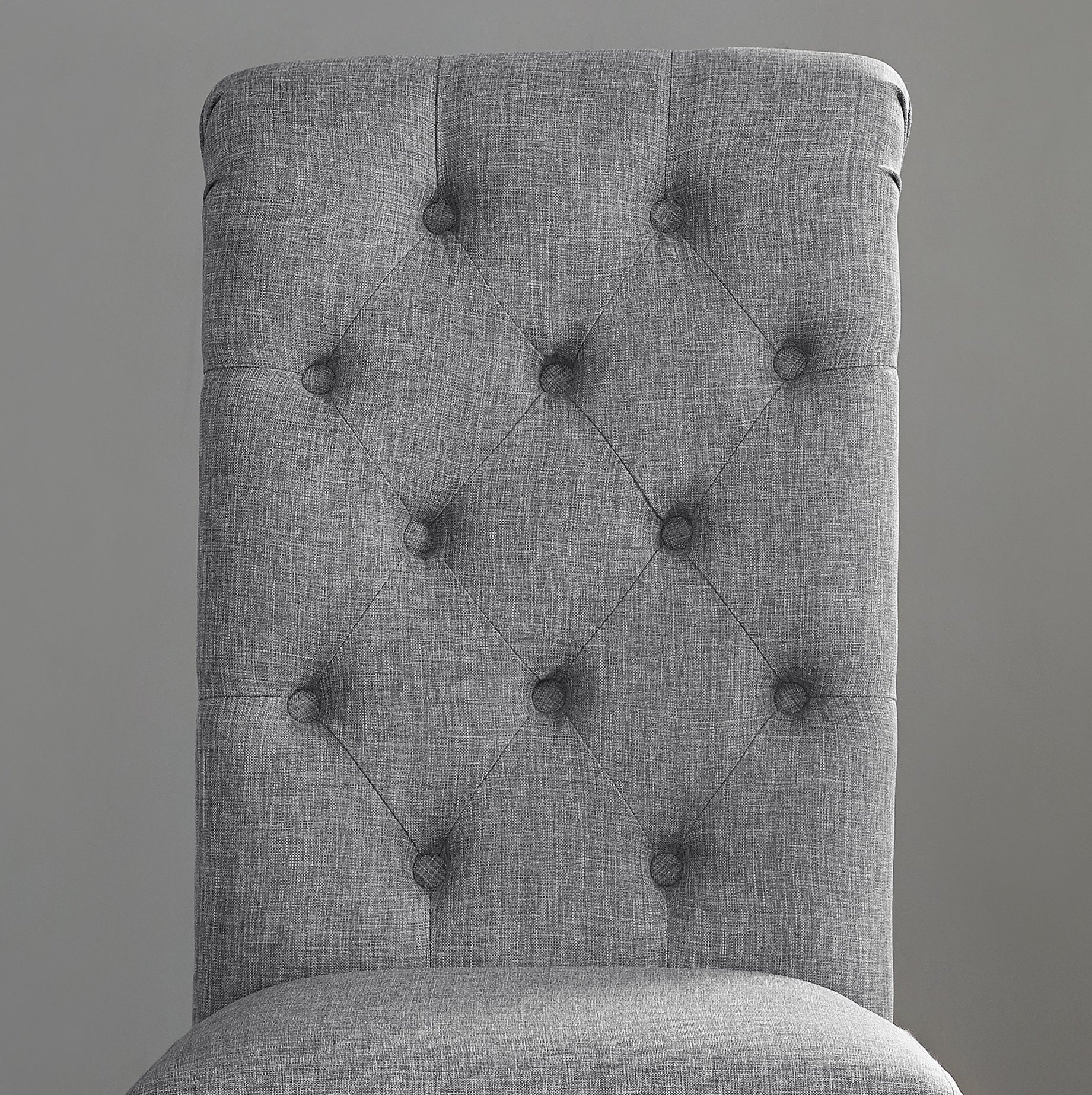 Leviton Solid Wood Tufted Asons Dining Chair, Set of 2, Grey image 3