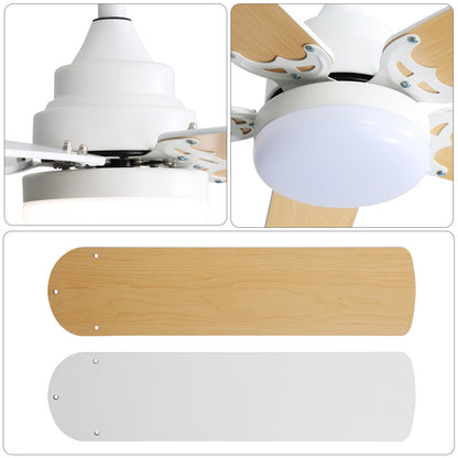 (Same as W882P164332) 42 Inch Modern Ceiling Fan With LED Light 5 Blades Remote Control Reversible DC Motor White image 4