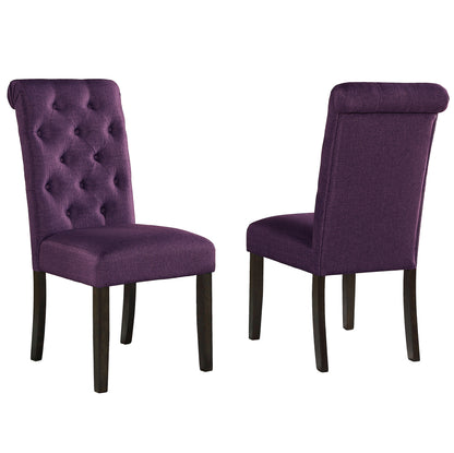 Leviton Solid Wood Tufted Asons Dining Chair, Set of 2, Purple image 5