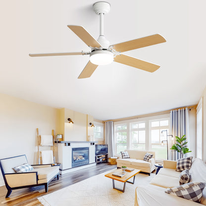 (Same as W882P164332) 42 Inch Modern Ceiling Fan With LED Light 5 Blades Remote Control Reversible DC Motor White image 5