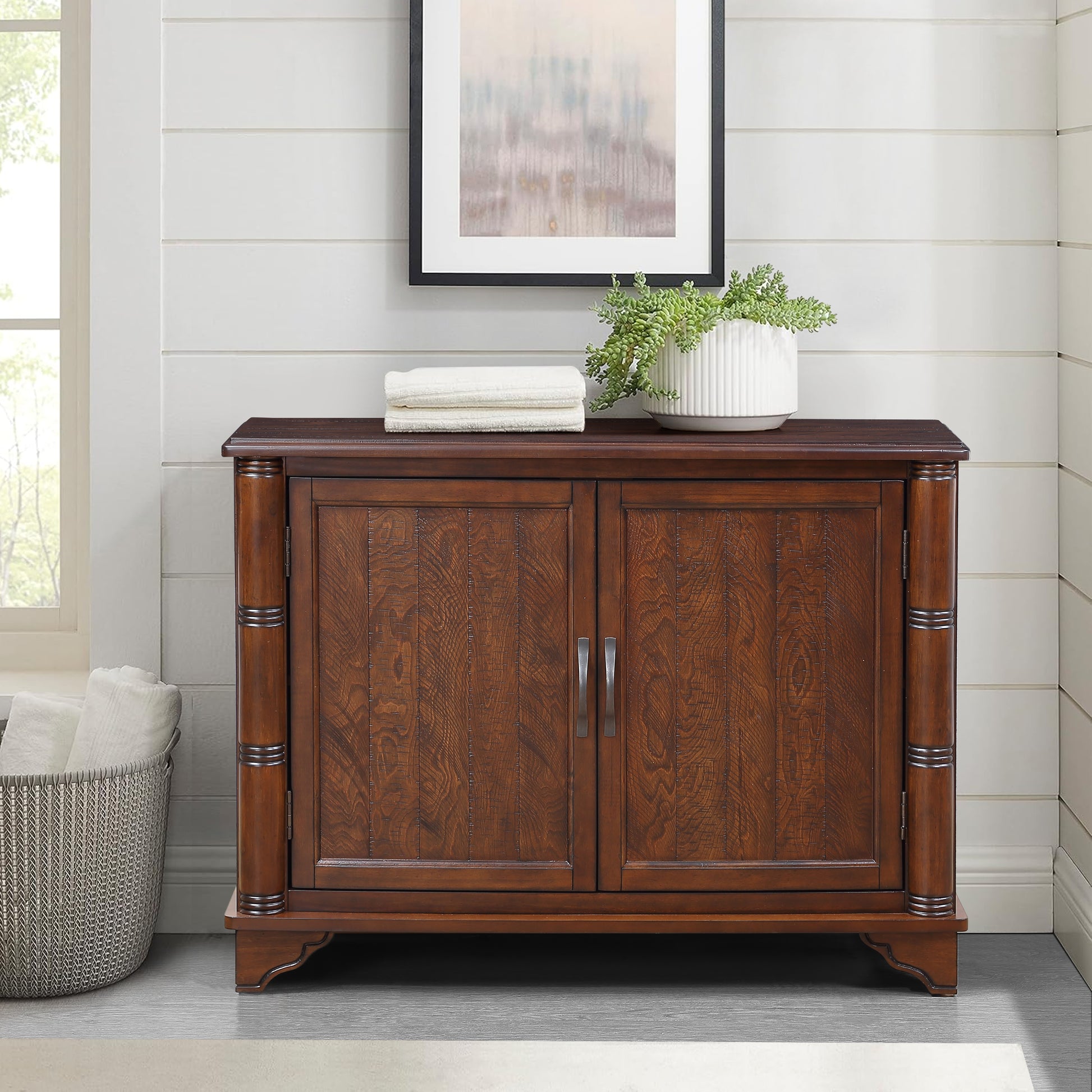 40" Console Table with Storage Shelf, Retro Entryway Table with Adjustable Storage Shelf, Sofa Couch Table for Hallway, Entry Way, Living Room, Foyer, Light Espresso image 1