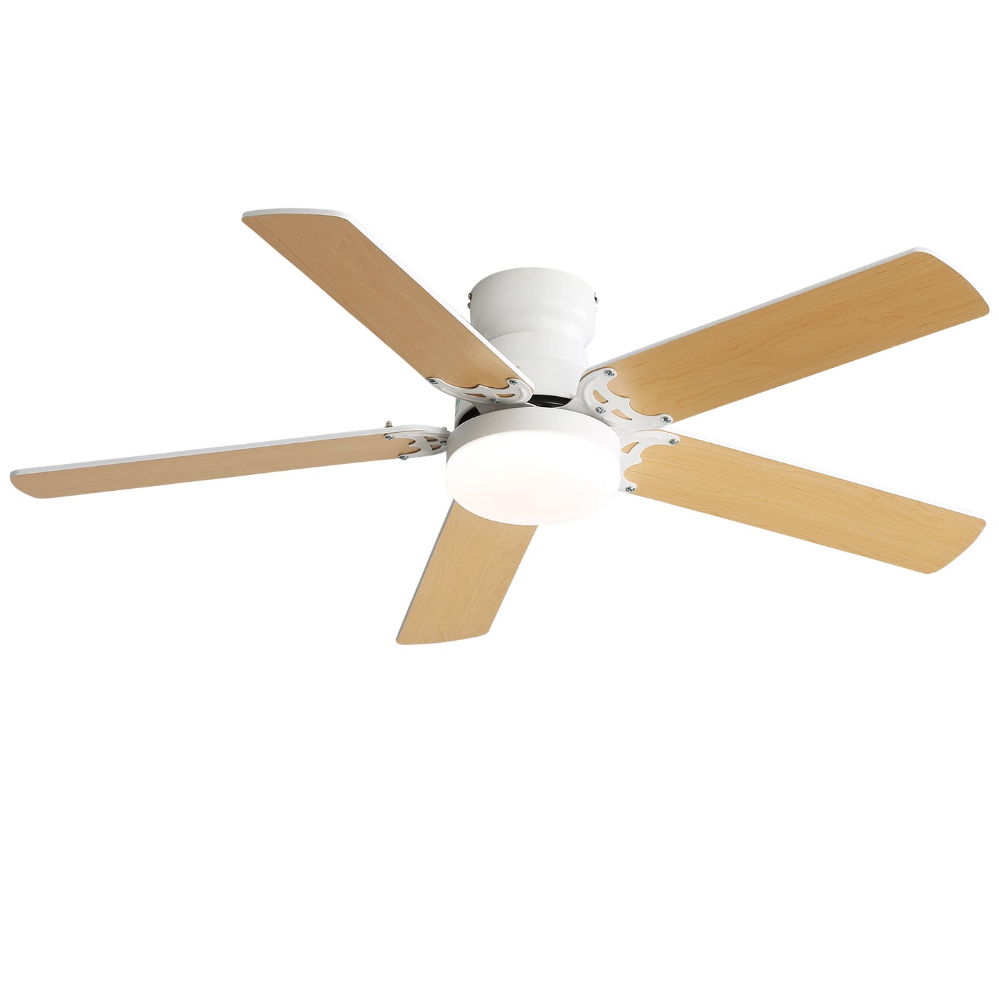(Same as W882P164332) 42 Inch Modern Ceiling Fan With LED Light 5 Blades Remote Control Reversible DC Motor White image 2