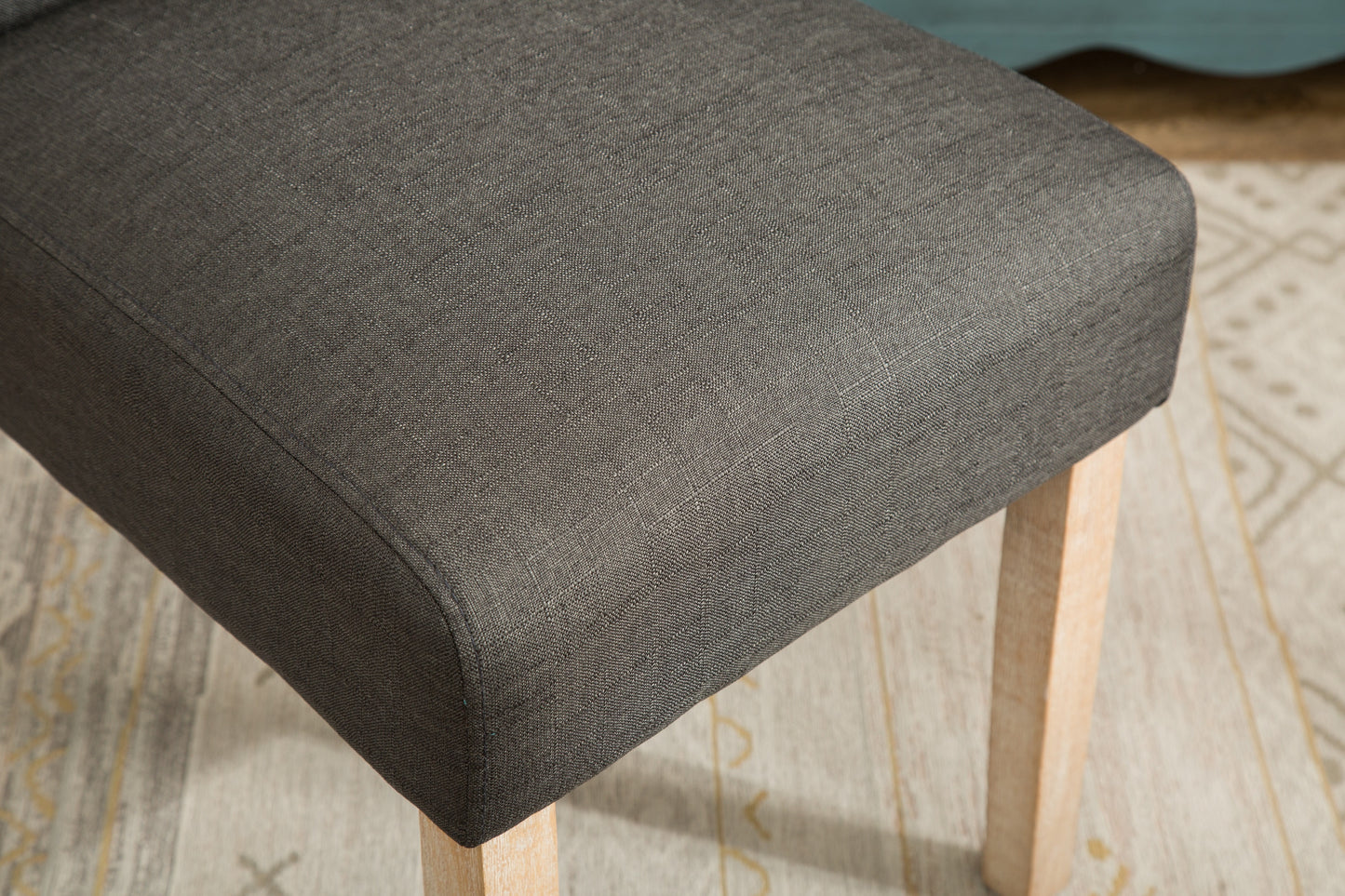 Habit Solid Wood Tufted Parsons Dining Chair, Set of 2, Charcoal image 7