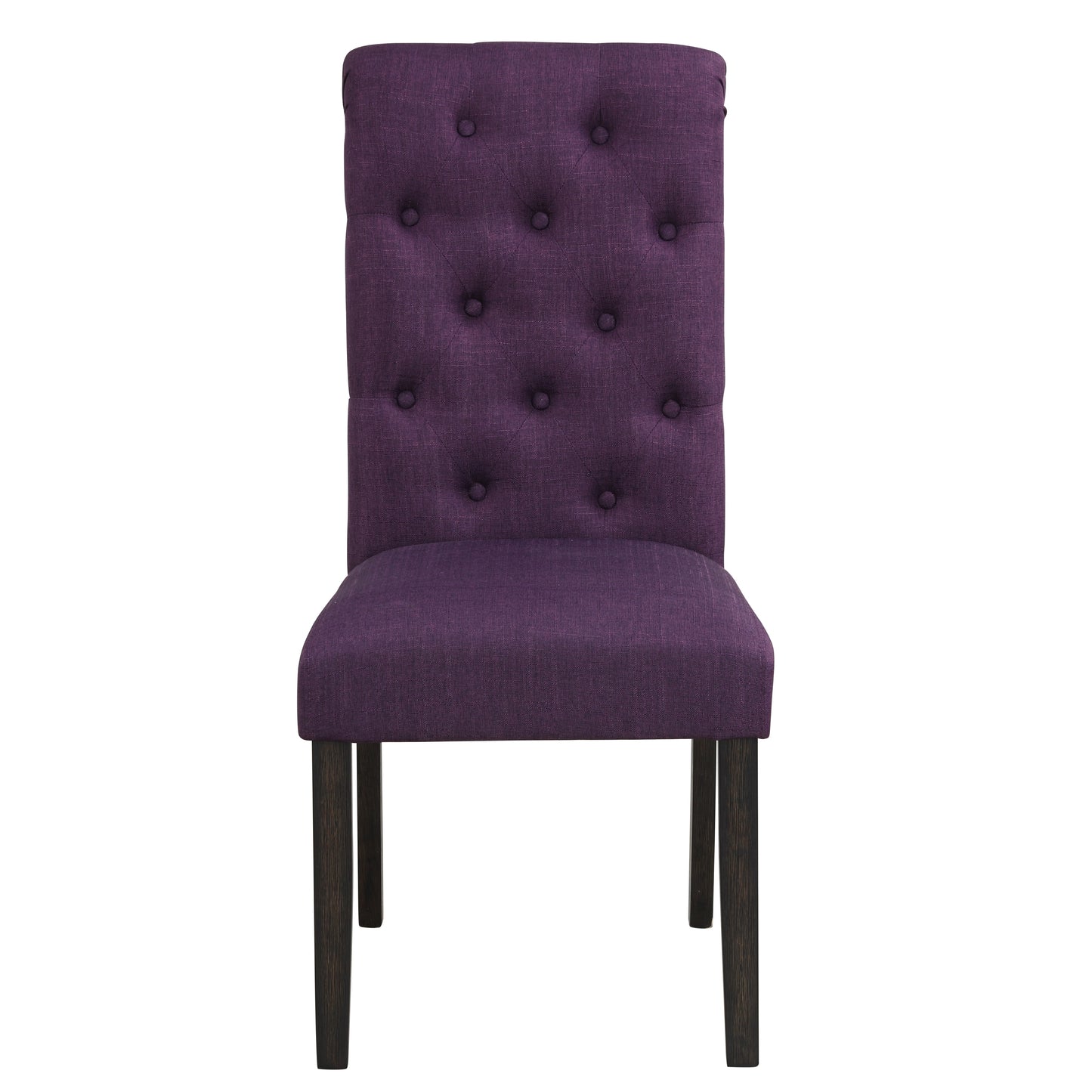 Leviton Solid Wood Tufted Asons Dining Chair, Set of 2, Purple image 3