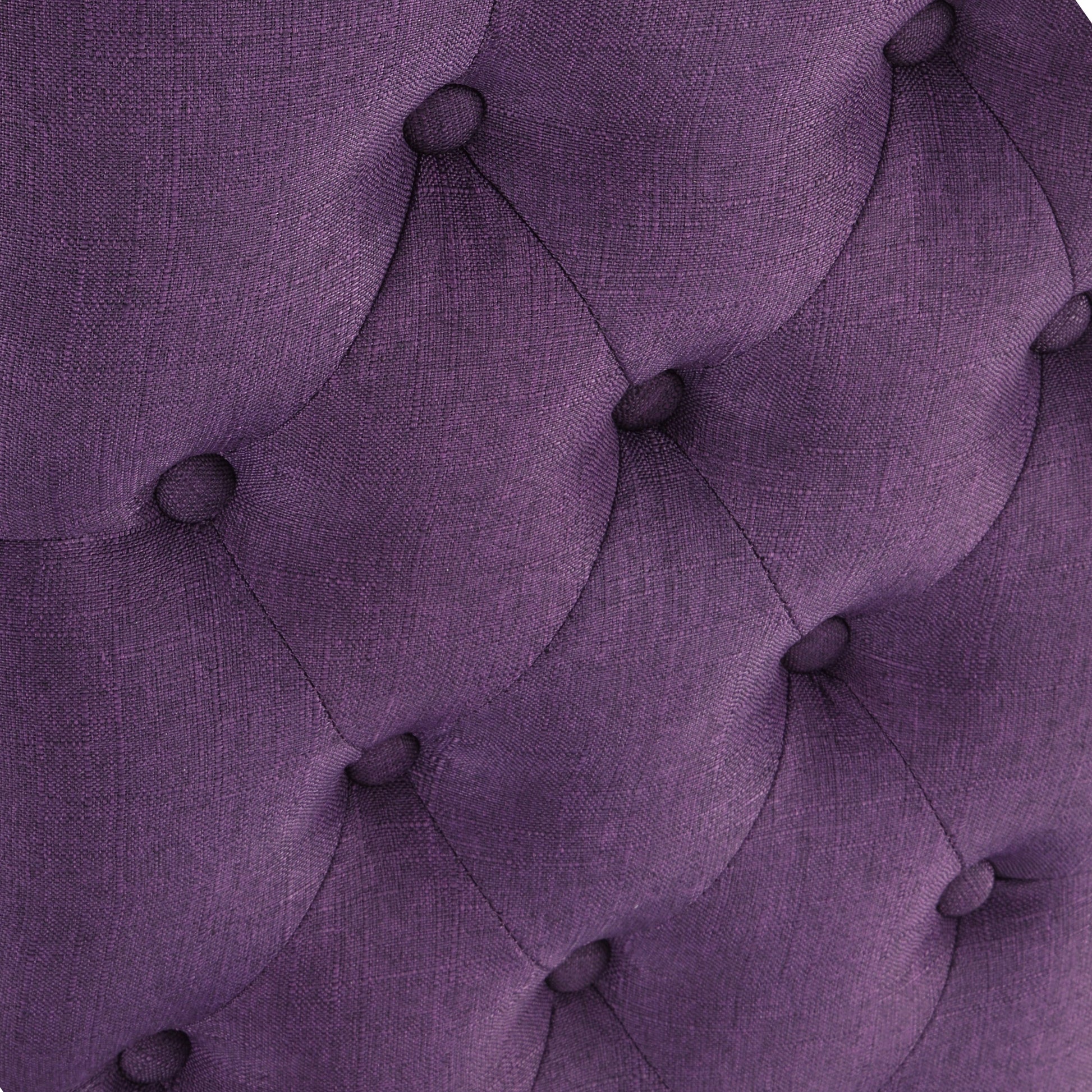 Leviton Solid Wood Tufted Asons Dining Chair, Set of 2, Purple image 4