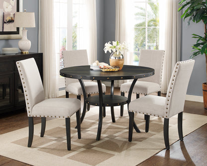 Biony Fabric Dining Chairs with Nailhead Trim, Set of 2, Tan image 5
