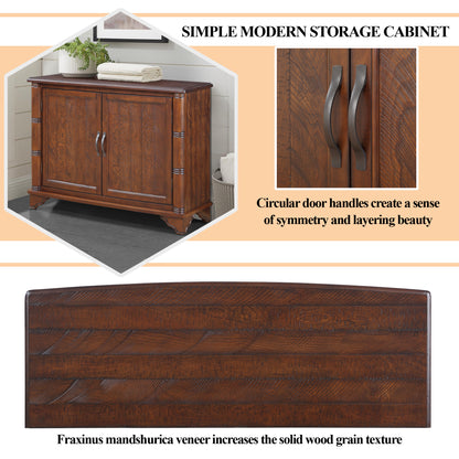 40" Console Table with Storage Shelf, Retro Entryway Table with Adjustable Storage Shelf, Sofa Couch Table for Hallway, Entry Way, Living Room, Foyer, Light Espresso image 5